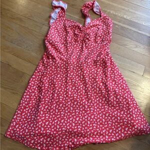 Red Floral Halter Sundress